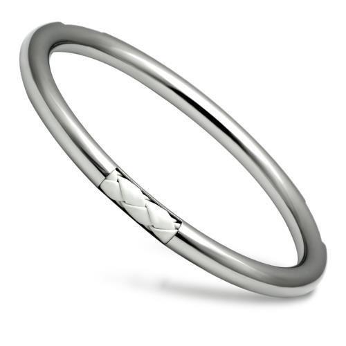 TK407 - High polished (no plating) Stainless Steel Bangle with No